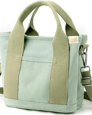 Alternative view of Small Canvas Tote Crossbody Bag with Zipper Closure